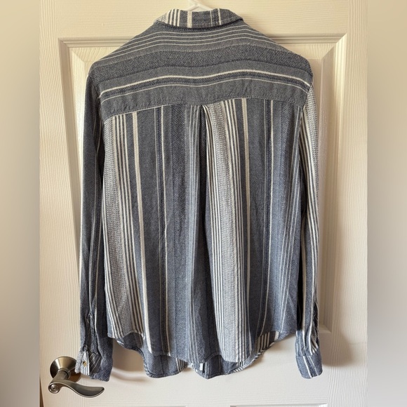 Maeve Blue‎ Striped Shirt Size Small - Picture 3 of 7